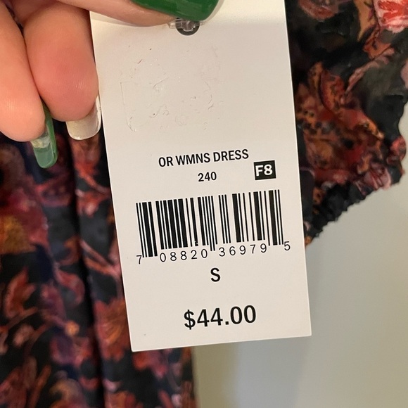 NWT size S black lined with a sheer floral overlay color red, orange black pink - Picture 7 of 11